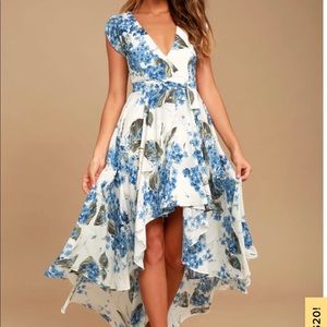 Lulus French Country Side White floral Dress